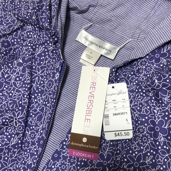 Christopher & Banks Reversible Hooded Vest - Picture 2 of 5